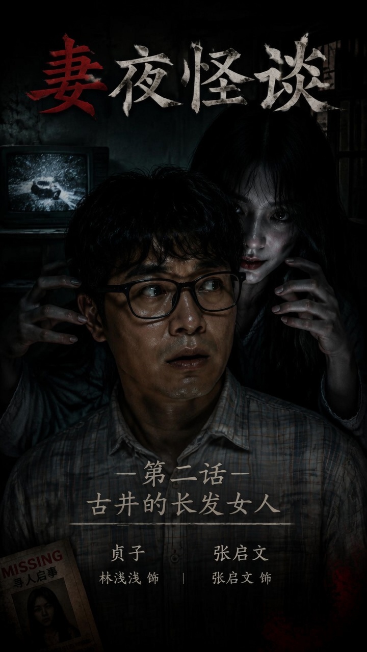 妻夜怪谈 古井的长发女人海报