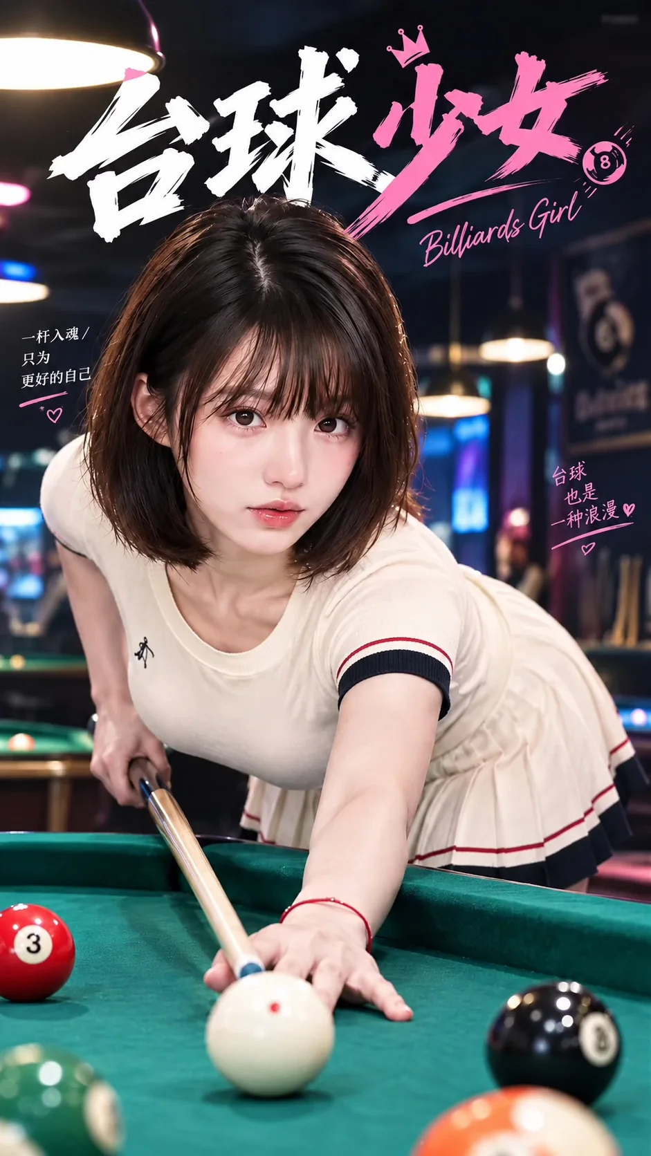 台球少女海报
